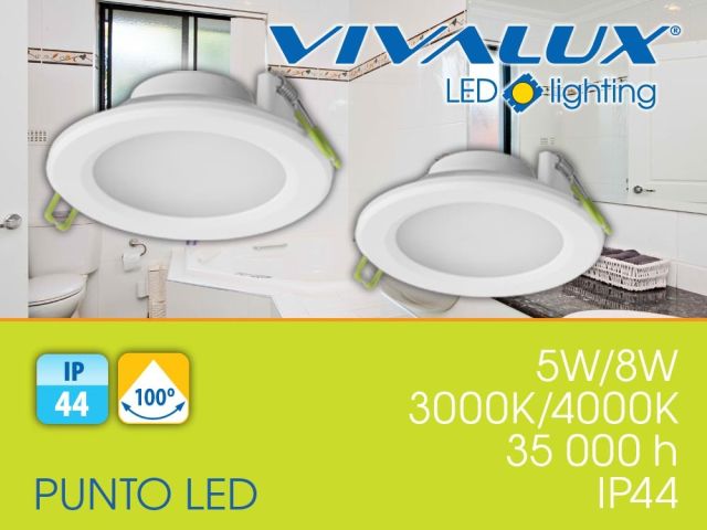 Влагозащитени LED луни за вграждане със степен на защита IP44 - PUNTO LED 5W, 8W