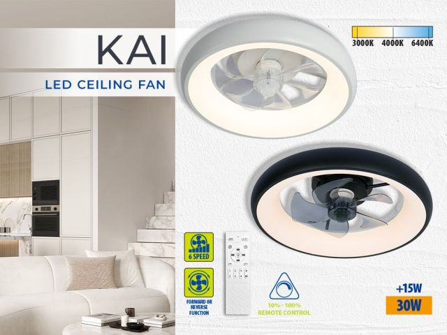 Новите LED плафони KAI с вграден вентилатор - прохлада и светлина в едно