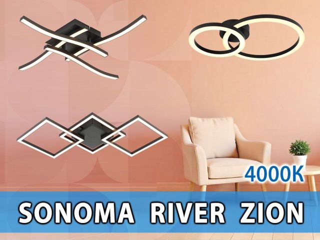 Decorative LED lighting fixtures SONOMA LED/RIVER LED/ZION LED