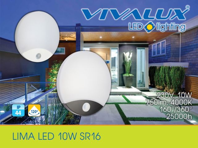 LED аплик със сензор за движение LIMA LED 10W SR16