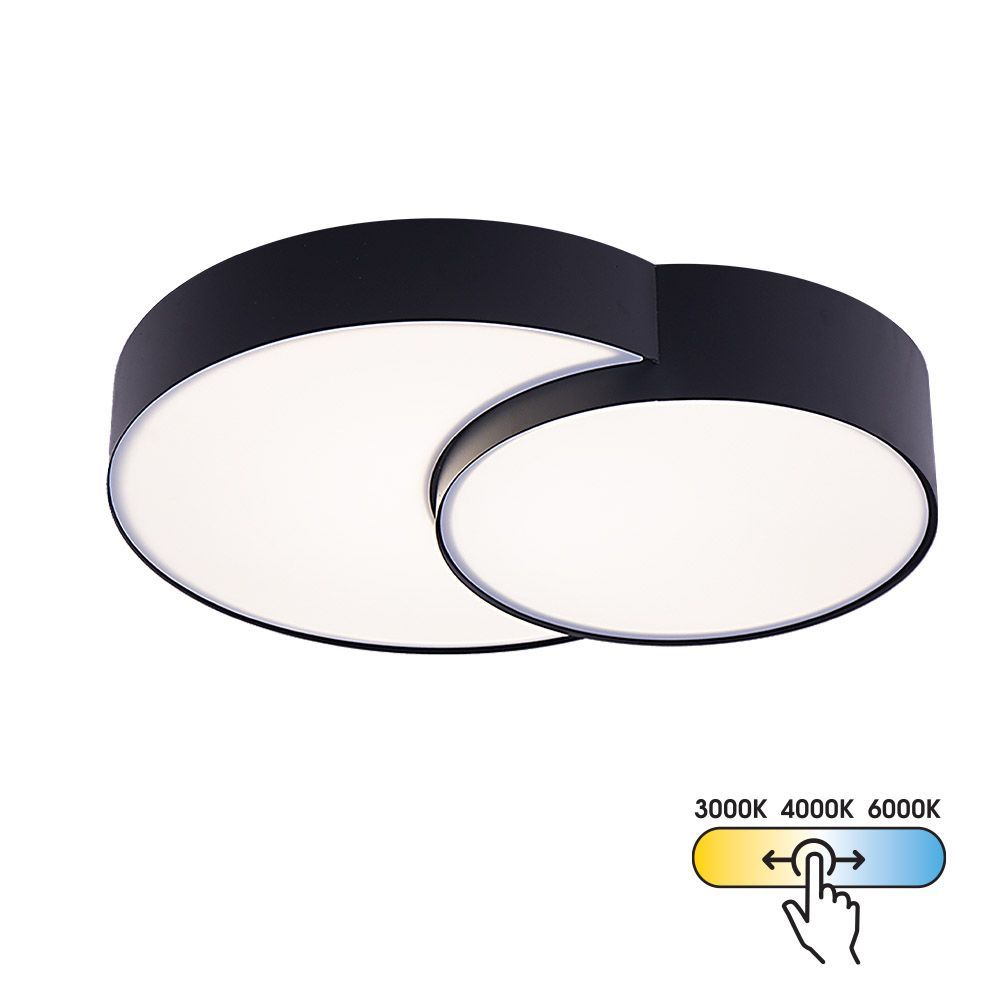 LED плафон PEBBLE LED ∙ 35W ∙ черен ∙ CCT ∙ 3000-4000-6000K