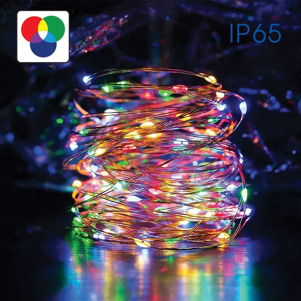 RGB соларна LED верига с дистанционно MULTI SOLAR LED ∙ 10m SET ∙ IP65