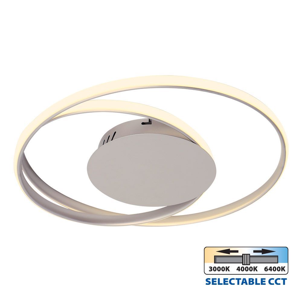 LED плафониера ODEON LED ∙ 38W ∙ 2405lm ∙ сатениран никел ∙ CCT-SWITCH ∙ 3000K-4000K-6400K
