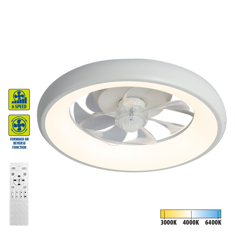 LED плафон с вентилатор KAI LED ∙ 30W ∙ бял ∙ CCT ∙ 3000K-6400K